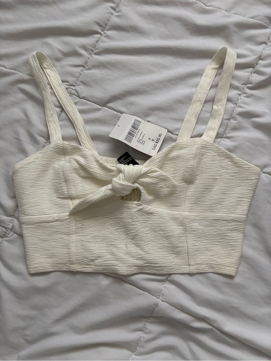 Forever 21 Tops - Forever 21 Cream Smocked Crop Top with Tag